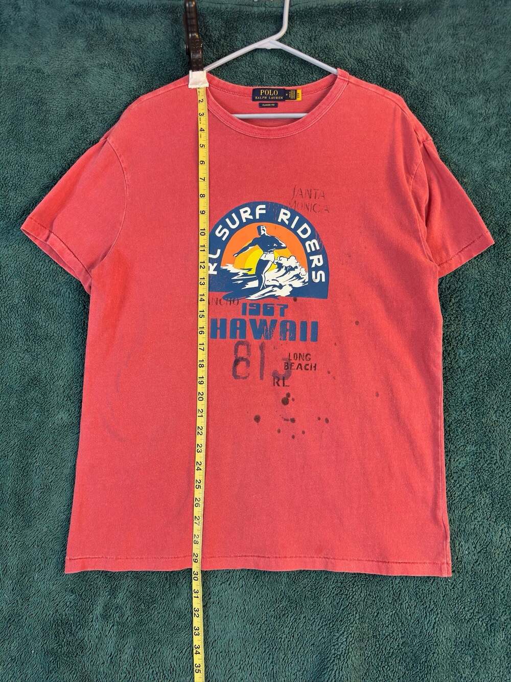 Polo Ralph Lauren Surf Riders Graphic T-Shirt Red Size M
